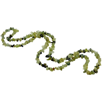 Semi-Precious Devil Prehnite Chip Necklace Strand